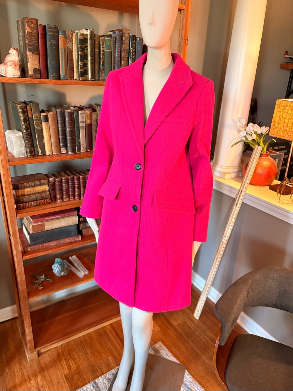 NWT BCBG MAXAZRIA Hot Pink 2 Button COAT Blazer Coat